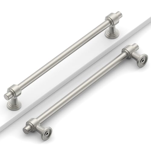 Image of 10 Pack 7.5 inch(192mm) Brushed Satin Nickel Cabinet Pulls Kitchen Cabinet Handles Cabinet Hardware Nickel Drawer Pulls for Cupboard