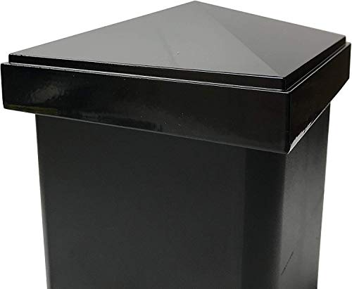 4" x 4" Aluminium Pyramid Post Cap for Metal Posts - Pressure Fit - Black (12 Pack) - Thumbnail 5