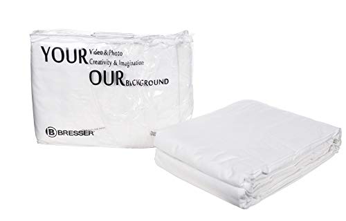 Bresser Y-9 drap d'arrière-plan blanc coton 2,5x3m fond tissu lavable