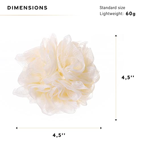 Tungsam Bath Loofah Sponge, Pack Of 4 Mesh Pouf Body Shower Scrubber. (Multi-Color) #TOP5