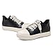 MOFEEDOUKA Low Top Sneakers for Men Comfortable PU Leather Platform Walking Shoes Black