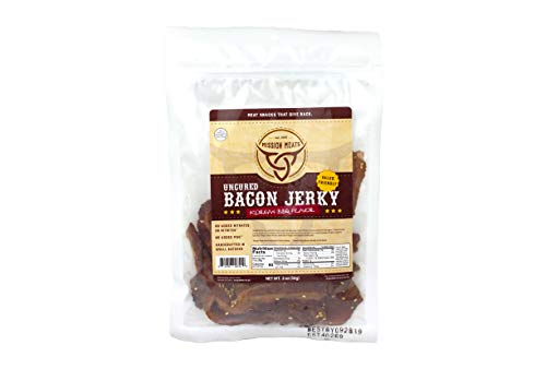 image for EST. 2015 MISSION MEATS Delicious Uncured Real Bacon Jerky Hand Crafte