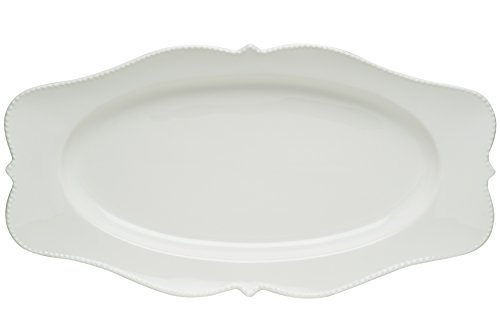 Red Vanilla Pinpoint Oval Platter, 16.5
