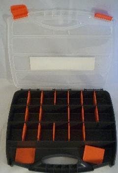 Tool Organiser Craft Box Divider 21 Compartments Screws Fixings Buttons DIY 38cm