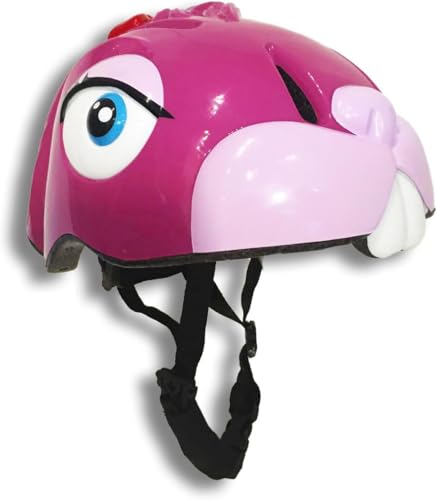 Fahrradhelm/Kinderhelm mit 3D-Hasendesign Mädchen Pink/Rosa Kinder Niedlich Gestaltet für Fahrrad, Radsport Skateboard Rollschuh Kopfumfang(49–55 cm) verstellbar Helm (Hase pink)