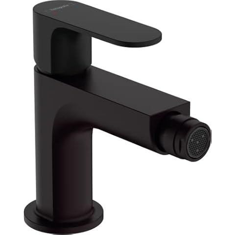 Grifo de bidé Hansgrohe Rebris S con vaciador automático metálico negro mate Cover