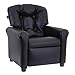 THE CREW FURNITURE Traditional Kids Recliner, Toddler Ages 1-5 Years, Pu Faux Leather, Black