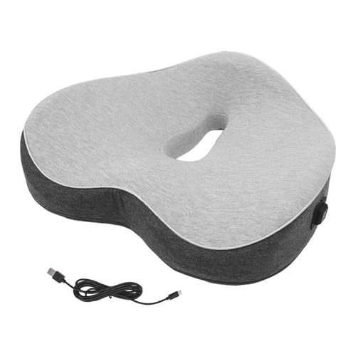 USB Heating Memory Foam Chair Pad 3 Levels Settings, Warm Heated Cushion with Immediate Comfort for Home, Office (Gray)