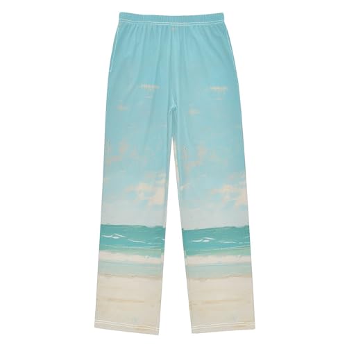 Boys' Pants Lonely Person Sea Beach Long Bottoms Jogger Pants Elastic Waist Trousers with Pockets S-XL