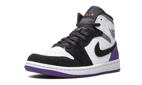 Image of Nike Women's WMNS Air Jordan 1 Mid Trainers, White Court Purple Black, 48.5 EU
