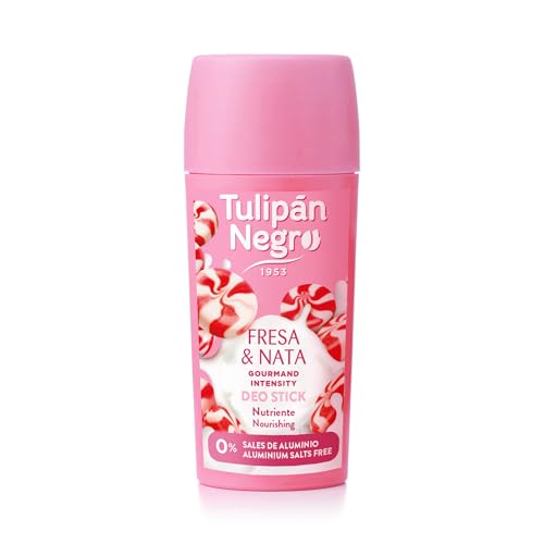 Tulipán Negro Desodorante Stick Fresa y Nata 60 ml, Sin Sales de Aluminio, Sudor Controlado