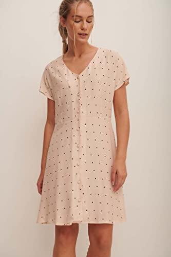 NA-KD Women's Button Front Mini Casual Dress, Dots, 12 UK - Image 3