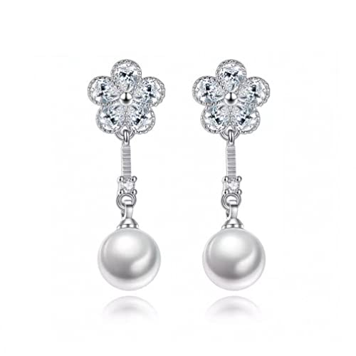 Boucles d'oreilles en argent sterling véritable et cristal fin fleur