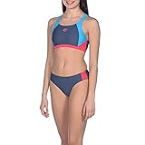 80% Polyamid, 20% Elastan ARENA Damen Sport Bikini Ren, Shark-Turquoise-Freak Rose, 40