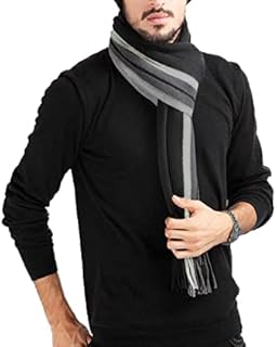 MAKFORT Men's Scarf Soft Winter Tartan Scarf for Gentleman Classic Scar Autumn Winter Thick Cashmere Men's Scarf