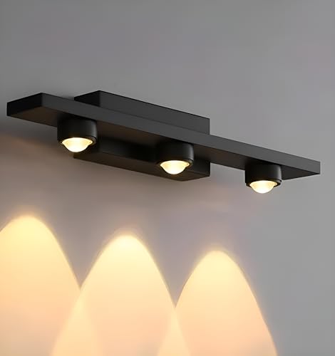 Image of FILLISKA LED Mirror /Picture /Vanity Light with Warmwhite Light and Luxurious Gold Finish (3 LED Matt Black-985B)
