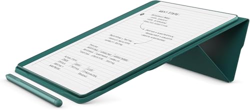 Image of Amazon Kindle Scribe Essentials Bundle including Kindle Scribe (64GB) - Metallic Jade, Premium Pen, Leather Folio-Jade, and Power Adapter