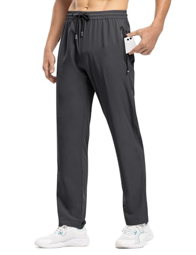 Tbmpoy Men'S Lightweight Hiking Pants Athletic Workout Pant Quick Dry Sweatpants Fishing Running Active Casual Dark Grey S thumb #1