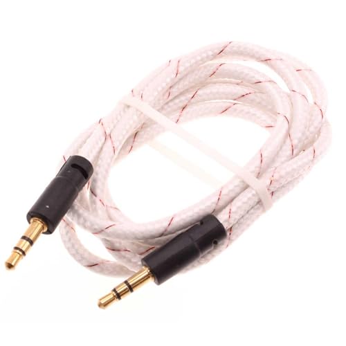 Cable Auxiliar 3.5mm Blanco Trenzado 1 m miniatura 1
