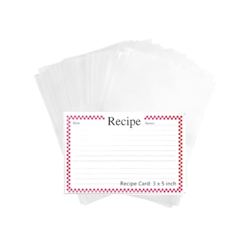 Dorytop Recipe Card Protectors Kitchen Recipe Card Protectors Clear Vinyl Recipe Card Covers 3 x 5 Inch Set of 48