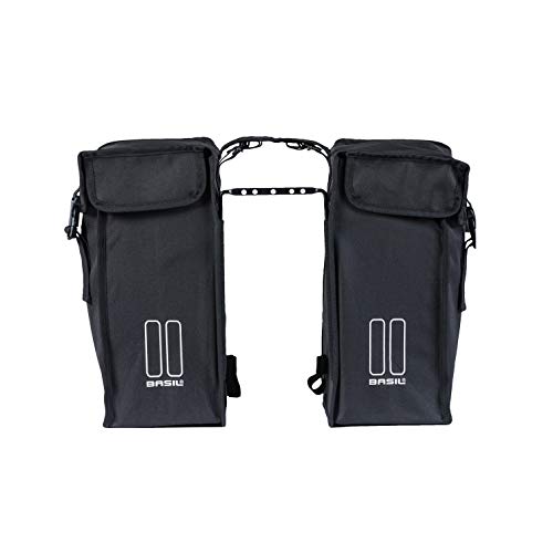 Basil Doppelpacktasche Mara XL, Black, 36 cm x 14 cm x 43 cm, 35 Liter, 17108