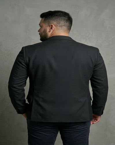 Image of MAYKR Men's Black Blazer, Slim Fit Single-Breasted Suit Jacket, Formal Business Wear