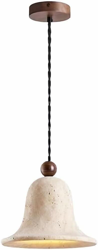 Suspension en travertin et bois massif ajustable pour chambre