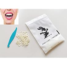 100 Pcs Amber Elastic Latex Braces 3/16 Orthodontics Heavy 4.5oz Dental Latex Bands Dreads Doll Hair Braids Horse Mane Tail Fix Tooth Gap Top Knots + 1xFree Placer