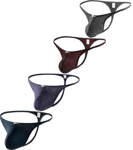 iKingsky Men's Big Pouch G-string Sexy Low Rise Bulge Thong Underwear Breathable Y-back Under Panties for Men