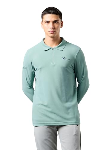 Image of TECHNOSPORT Men's Slim Fit Full Sleeve Polo T-Shirt with Collar, MATPIQ Quick Dry Moisture Wicking Polo Tee for Gym Sports Golf and Casual Wear