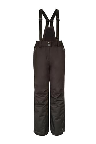 Killtec Vitalya Jr, Pantaloni da Sci con Pettorina, Protezione Bordi e paraneve, Colonna d'Acqua 10.000 mm Ragazza, Schwarz, 164 (L)