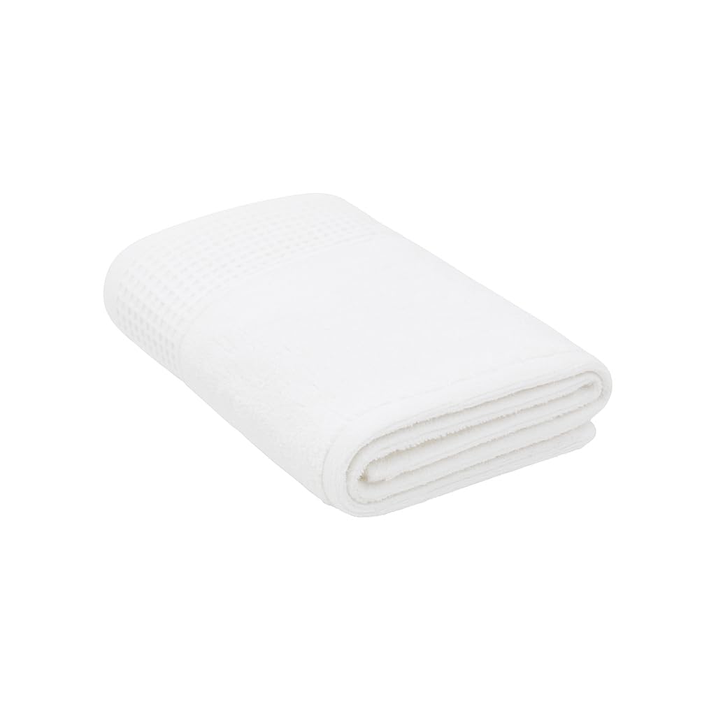 Set 12 Asciugamani in Spugna di Cotone Premium, Bianco e Blu Oceano, 60x100 cm, 500 g/m², Qualità Alberghiera, per Hotel e Spa