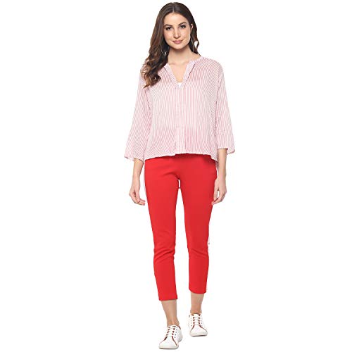 Image of mayra Women's Rayon Pink Color 3 /4 Sleeve Top