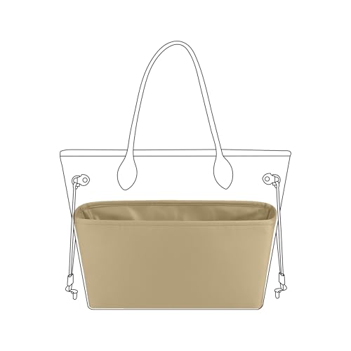 Image of DGAZ Purse Organizer Insert Fits Neverfullbag Mini /PM /MM /GM,Silk Bag Organizer,Luxury Handbag & Tote Shaper(MM, S2 trench)