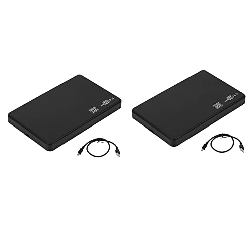 dissot 2X,Caja de Disco Duro USB de 2,5 Pulgadas Sata A Disco de Disco Duro USB 2.0 Caja Externa SATA Caja de Disco Duro HDD con Cable USB