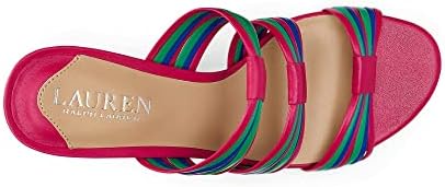 LAUREN Ralph Lauren Lorraine Heel Sandal Blue Blue Saturn/Palm Leaf/Sport Pink 6 B (M) | Image 1