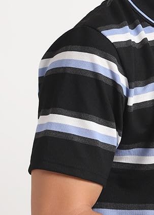 Image of INKKR Highflay Striped Men Regular Fit Polo Neck T-Shirt Combo