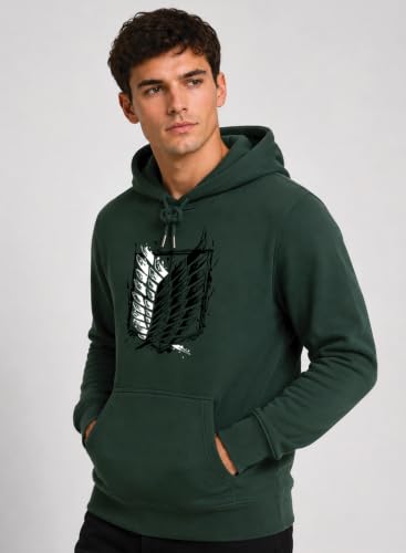 Image of ADRO Mens Abstract Graphic Hoodie | 320 GSM Cotton Poly Fleece | Regular Fit Contemporary Artistic Sweatshirt for Winter & Streetwear