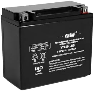 Battanux YTX20L-BS Gel Motorcycle Battery, 12V20Ah Non-Spillable - Foto 3