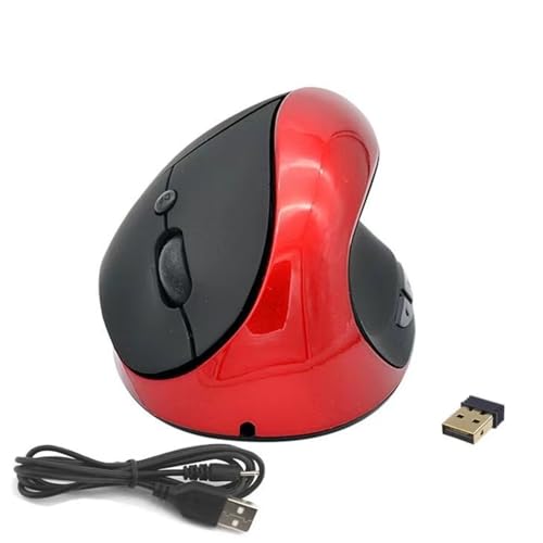 Ratón vertical ergonómico para evitar el dolor de muñeca inalámbrico y recargable color rojo