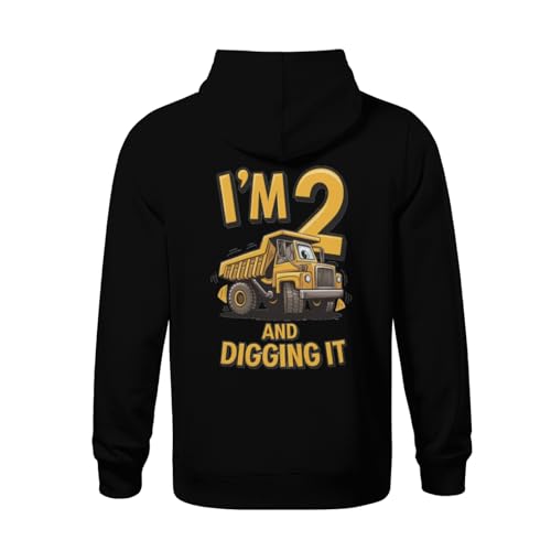 Kids Cool Construction Boy 2 Years Old Two 2yr 2th Birthday Boys Girls Lightweight Kangaroo Pocket Fleece Hoodies3