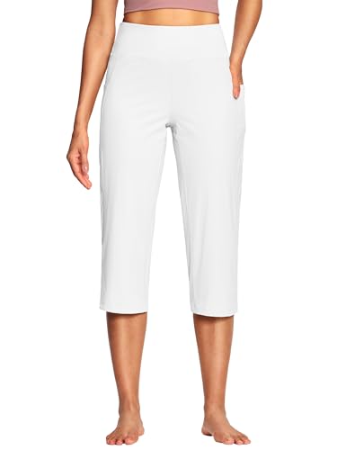 Image of ISEEGZ 15 inch / 18 inch / 21 inch / 25 inch Capri Pants for Women High Waist with Pockets Women's Capris Workout Yoga Pants Loose Straight Leg