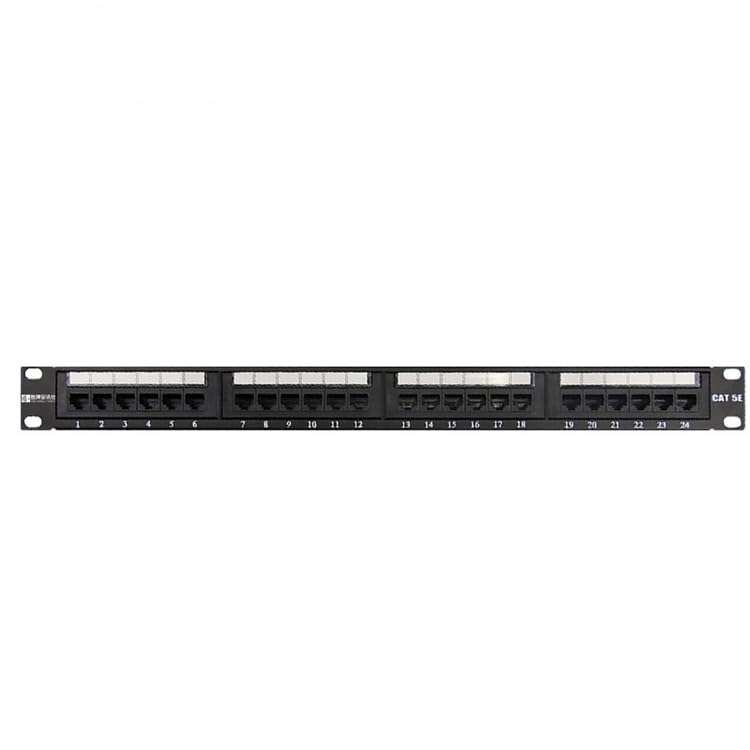 Super Category 5 24-Port Network Patch Panel, Cabinet Special Engineering Gold-Plated 24-Port Network Cable Distribution Frame 19 inches