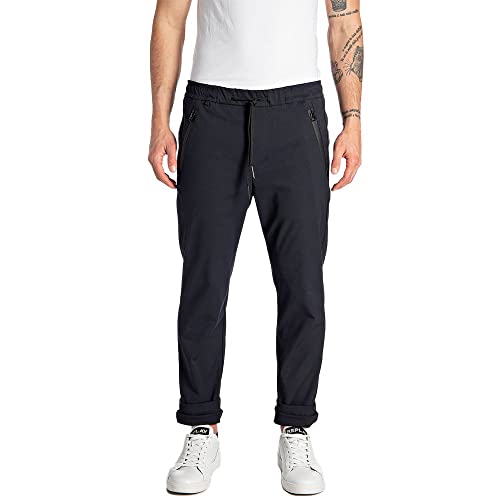 Replay Herren M9685 Lässige Business-Hose, 020 Navy, 38W / 32L