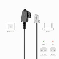 deleyCON 20m Routerkabel TAE-F auf RJ45 8P2C Anschlusskabel - Schwarz – Ansicht 6