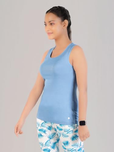 Image of Rupa Colors Playsure Solid 100% Combed Cotton Rib Fabric, Women's Standard Fit Tank Top, Sleeveless Pack of 1