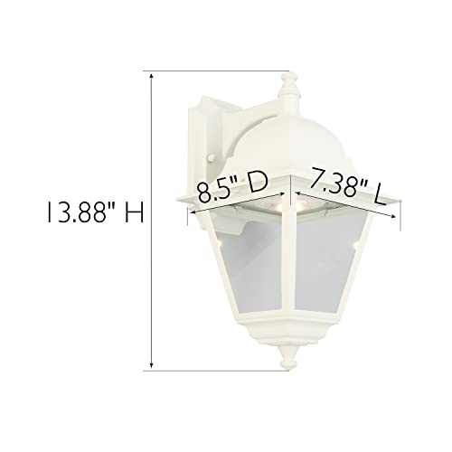 Image of Design House Edwardo Outdoor Integrated LED Colonial Wall Light with Clear Glass, White - Design House, 587956