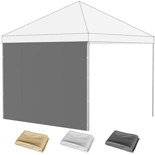 10x10 Canopy Sidewalls, Canopy Sidewalls 10x10 with Mesh Roll-up Windows, UV Protection, Waterproof, Canopy Tent Accessories (Grey, 1 Pcs)