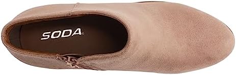 Soda Mug - Western Inspired Bootie w/Zipper and Chucky Low Stacked Heels (Dark Blush Imitation Suede, us_footwear_size_system, adult, women, numeric, medium, numeric_5_point_5) | Image 4