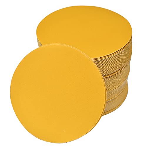 Aiyard 6-Inch No-Hole Hook and Loop Sanding Discs 800-Grit, Random Orbital Sandpaper for Automotive and Woodworking, 100-Pack